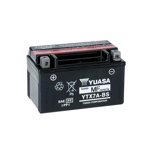 BATTERIA YUASA YTX7A-BS 12V-6AH (SIGILLATA CON ACIDO A CORREDO)