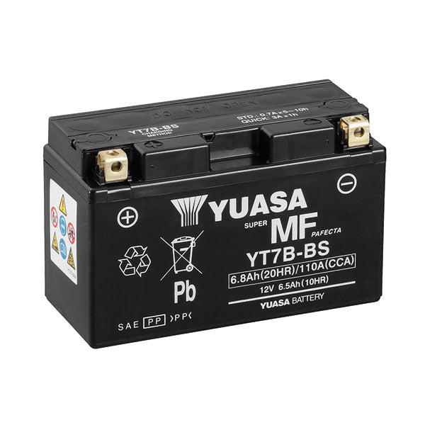 BATTERIA YUASA YT7B 12V-6.5AH (SIGILLATA ATTIVATA - FACTORY SEALED)