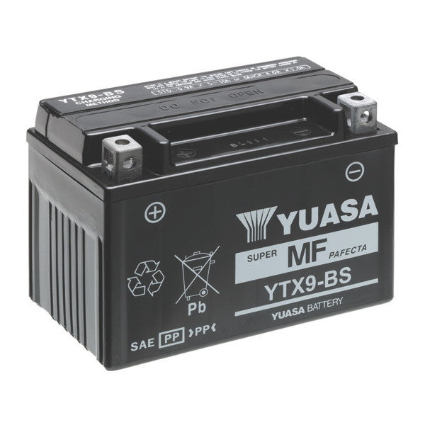 BATTERIA YUASA YTX9-BS 12V-8AH (SIGILLATA CON ACIDO A CORREDO)