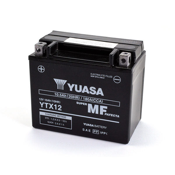 BATTERIA YUASA YTX12 12V-10AH (SIGILLATA ATTIVATA - FACTORY SEALED)