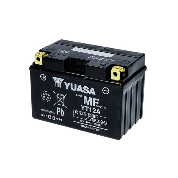 BATTERIA YUASA YT12A 12V-9.5AH (SIGILLATA ATTIVATA - FACTORY SEALED)