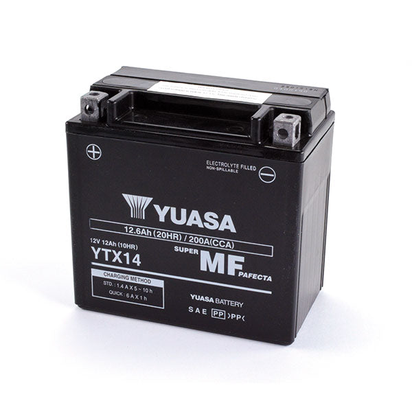 BATTERIA YUASA YTX14 12V-12AH (SIGILLATA ATTIVATA - FACTORY SEALED)
