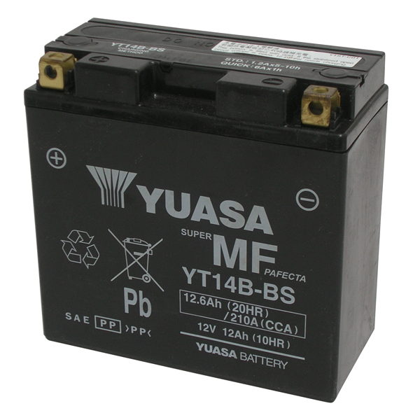 BATTERIA YUASA YT14B 12V-12AH (SIGILLATA ATTIVATA - FACTORY SEALED)