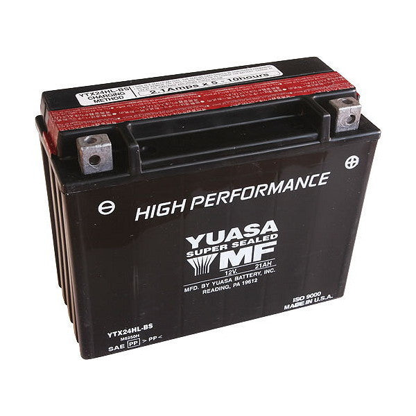 BATTERIA YUASA YTX24HL-BS 12V-21AH (SIGILLATA CON ACIDO A CORREDO)