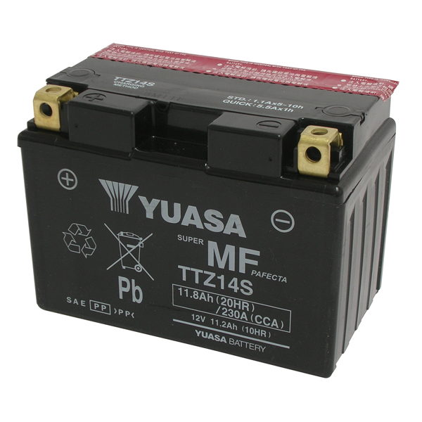 BATTERIA YUASA TTZ14S-BS 12V-11.2AH (SIGILLATA CON ACIDO A CORREDO)