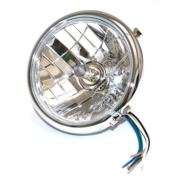 FANALE TONDO D.158 CROMATO VETRO TRASPARENTE LAMP.H4 E POSIZ