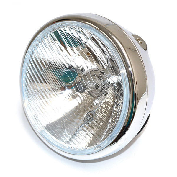 FANALE TONDO D.190 CROMATO VETRO RIGATO-H4 E POSIZIONE