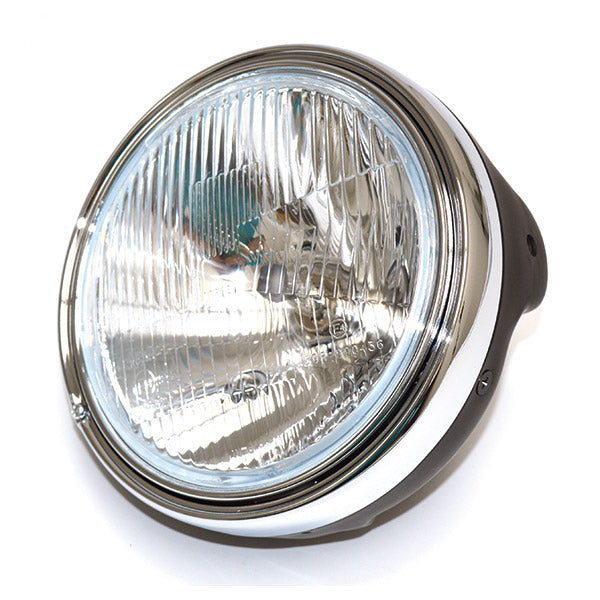 FANALE TONDO D.201 NERO-VETRO TRASPARENTE-H4 E POSIZIONE