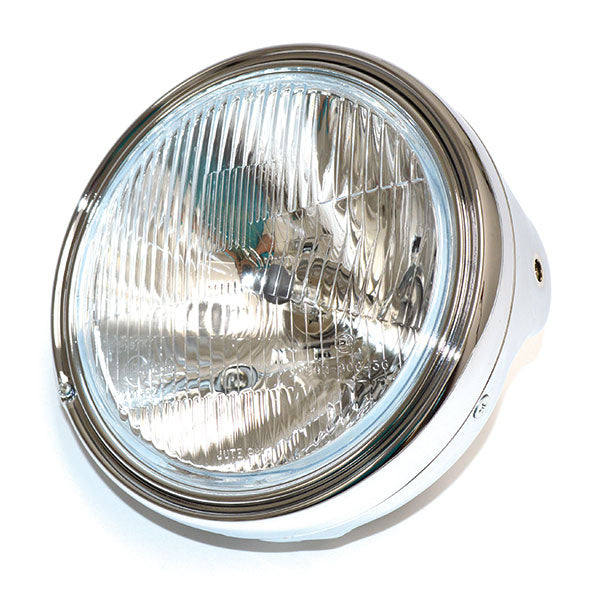 FANALE TONDO D.201 CROMATO-VETRO TRASPARENTE-H4 E POSIZIONE