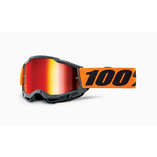 MASCHERA 100% ACCURI 2 ORANGE - LENTE A SPECCHIO ROSSA