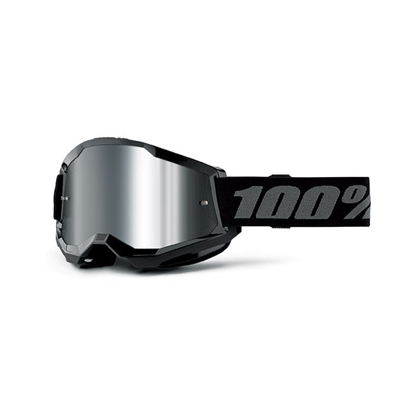 MASCHERA 100% STRATA 2 BLACK - LENTE A SPECCHIO ARGENTO