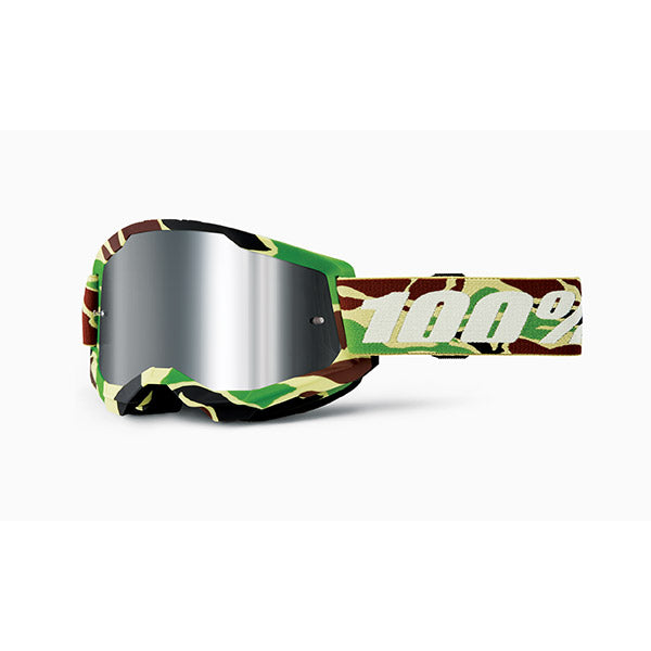 MASCHERA 100% STRATA 2 WAR CAMO - LENTE A SPECCHIO ARGENTO