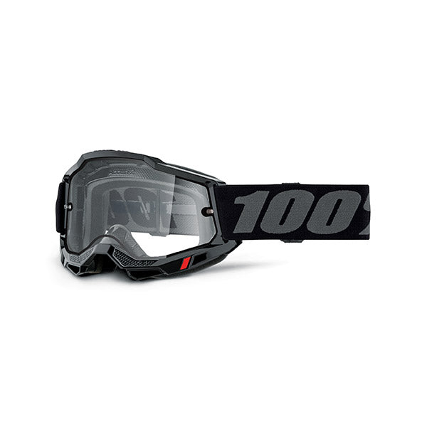 MASCHERA 100% ACCURI 2 ENDURO BLACK - LENTE DOPPIA TRASPARENTE