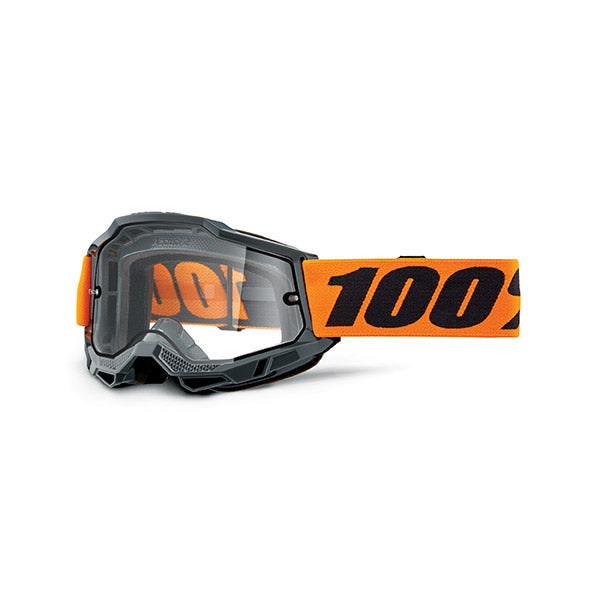 MASCHERA 100% ACCURI 2 ENDURO ORANGE - LENTE DOPPIA TRASPARENTE