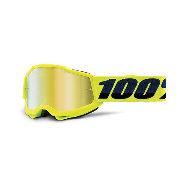 MASCHERA 100% ACCURI 2 JUNIOR FLUO YELLOW - LENTE A SPECCHIO ORO