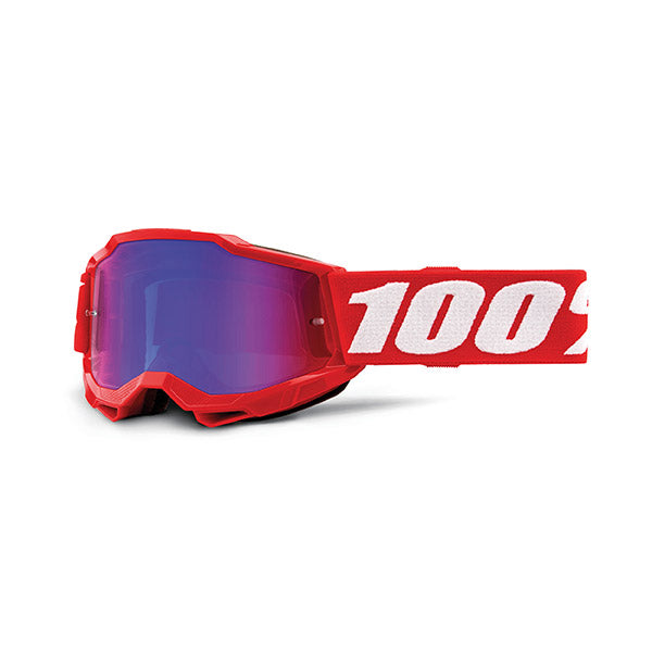 MASCHERA 100% ACCURI 2 JUNIOR RED - LENTE A SPECCHIO ROSSA/BLU