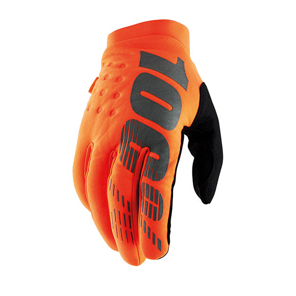 GUANTI 100% BRISKER FLUO ORANGE/BLACK (L)