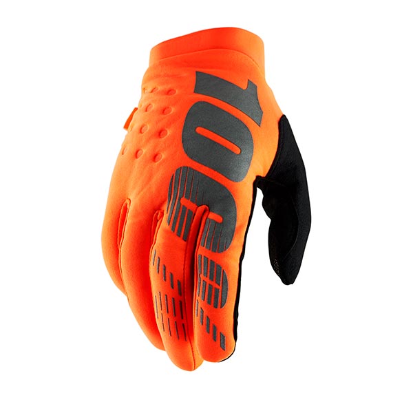 GUANTI 100% BRISKER FLUO ORANGE/BLACK (M)