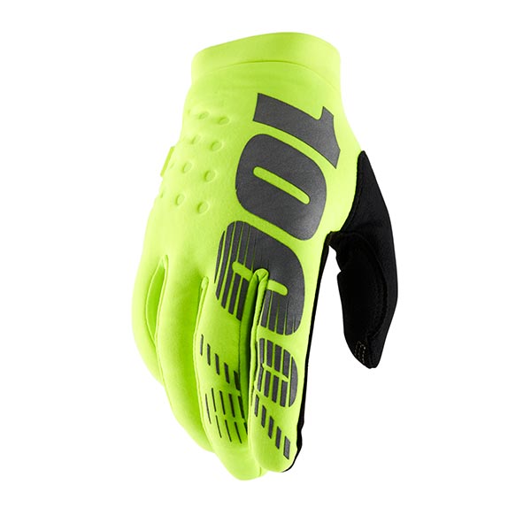GUANTI 100% BRISKER FLUO YELLOW/BLACK (L)