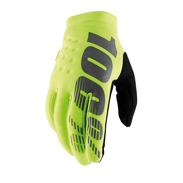 GUANTI 100% BRISKER FLUO YELLOW/BLACK(M)