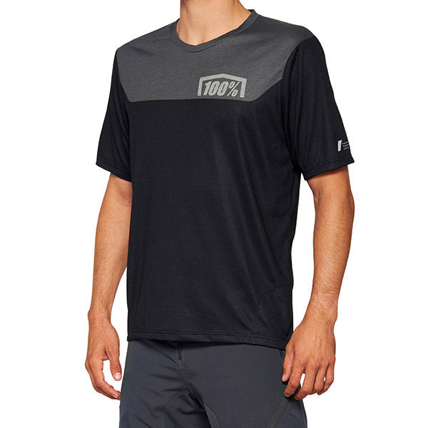AIRMATIC MAGLIA A MANICHE CORTE BLACK/CHARCOAL - S