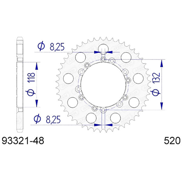 CORONA AFAM IN ALLUMINIO P520 - Z48 (DIS.00129)