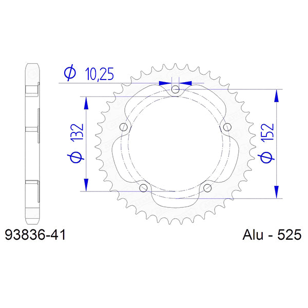 CORONA AFAM IN ALLUMINIO P525 - Z41 (DIS.00139)