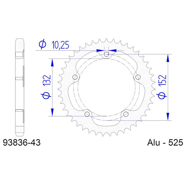 CORONA AFAM IN ALLUMINIO P525 - Z43 (DIS.00139)