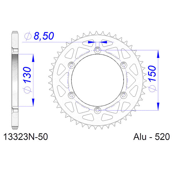 CORONA AFAM IN ALLUMINIO P520 - Z50 (DIS.13323)