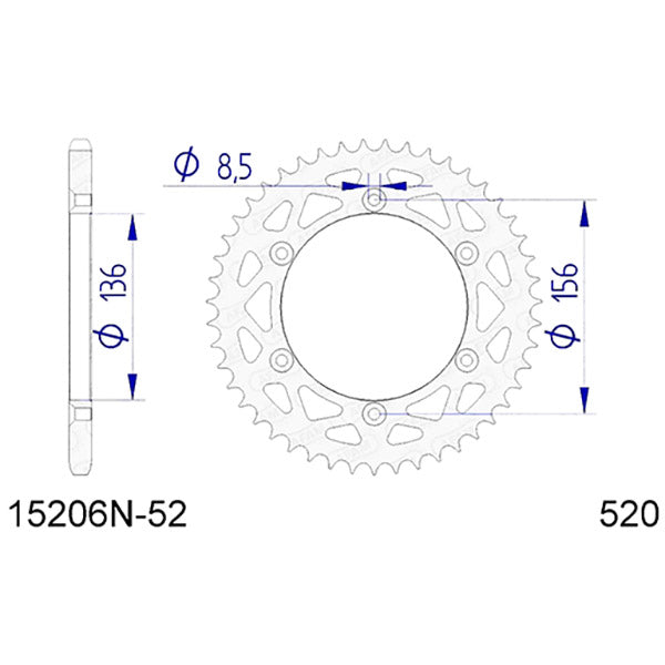 CORONA AFAM IN ALLUMINIO P520 - Z52 (DIS.15206)