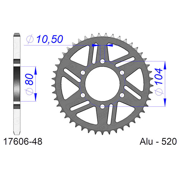 CORONA AFAM IN ALLUMINIO P520 - Z48 (DIS.17403)