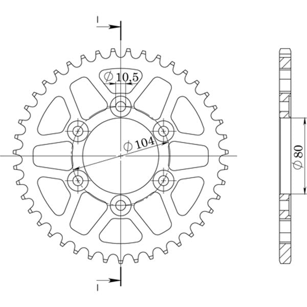 CORONA IN ALLUMINIO P525 - Z44 (DIS.17610)