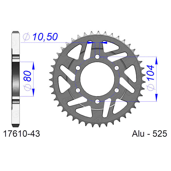 CORONA AFAM IN ALLUMINIO P525 - Z43 (DIS.17610)