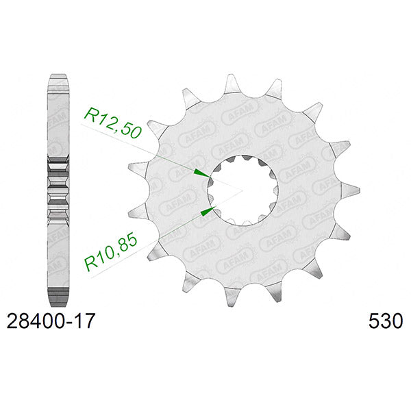 PIGNONE AFAM IN ACCIAIO P530 - Z17 (DIS.28400)