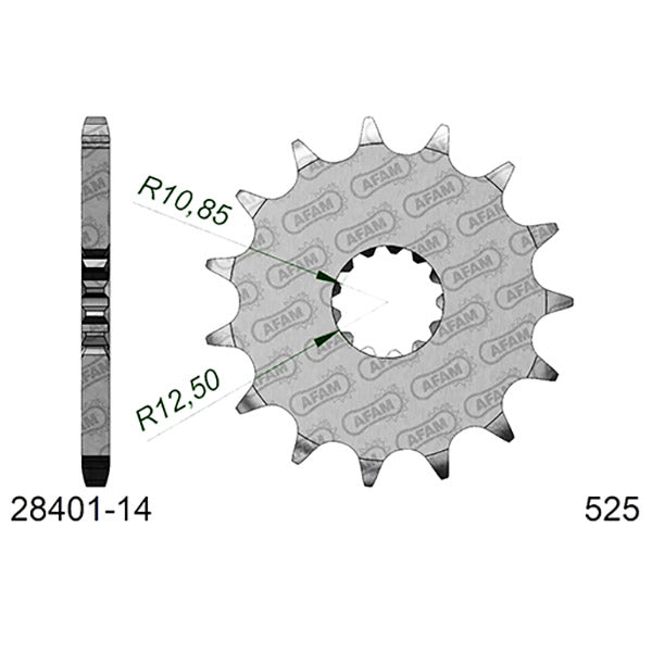 PIGNONE AFAM IN ACCIAIO P525 - Z14 (DIS.28401)