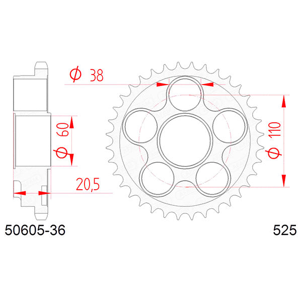 CORONA AFAM IN ACCIAIO P525 - Z36 (DIS.50605)