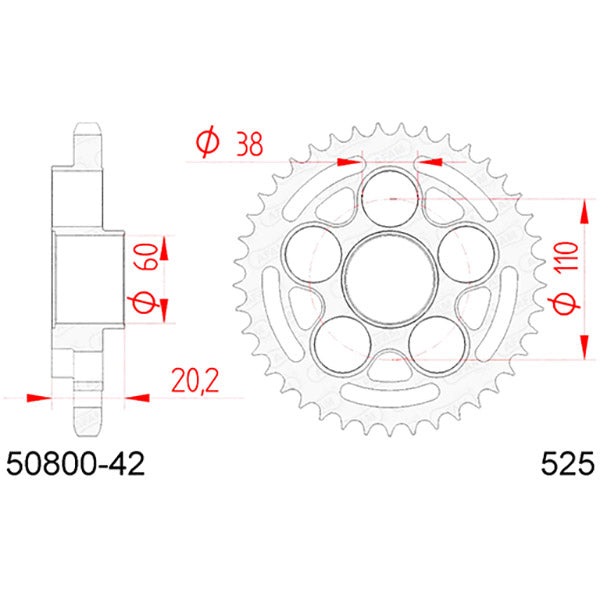 CORONA AFAM IN ACCIAIO P525 - Z42 (DIS.50610)