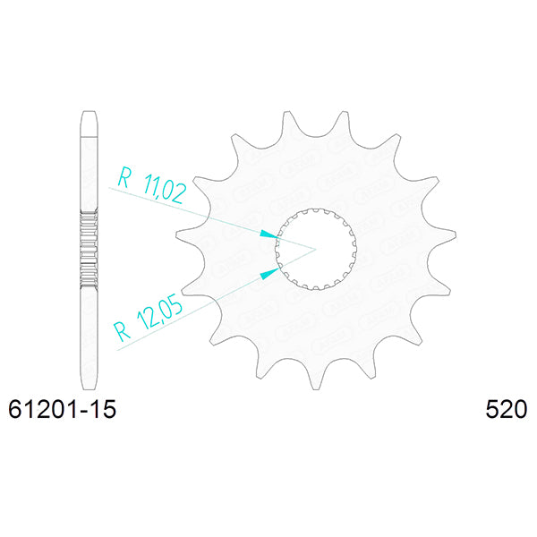 PIGNONE AFAM IN ACCIAIO P520 - Z15 (DIS.61201)