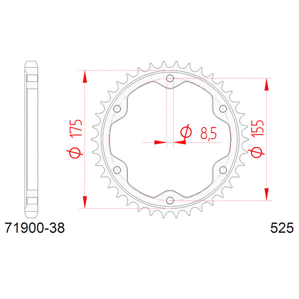 CORONA AFAM IN ACCIAIO P525 - Z38 (DIS.71900)
