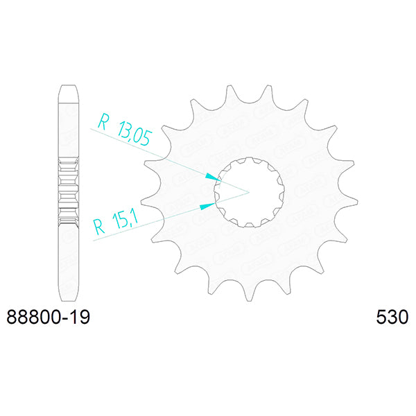 PIGNONE AFAM IN ACCIAIO P530 - Z19 (DIS.88800)