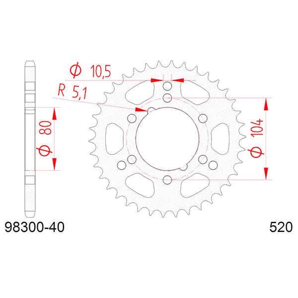 CORONA AFAM IN ACCIAIO P520 - Z40 (DIS.92404)