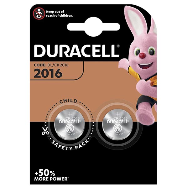 BLISTER 2 PILE DURACELL 3V CR2016 (SCATOLA 10 BLISTER)