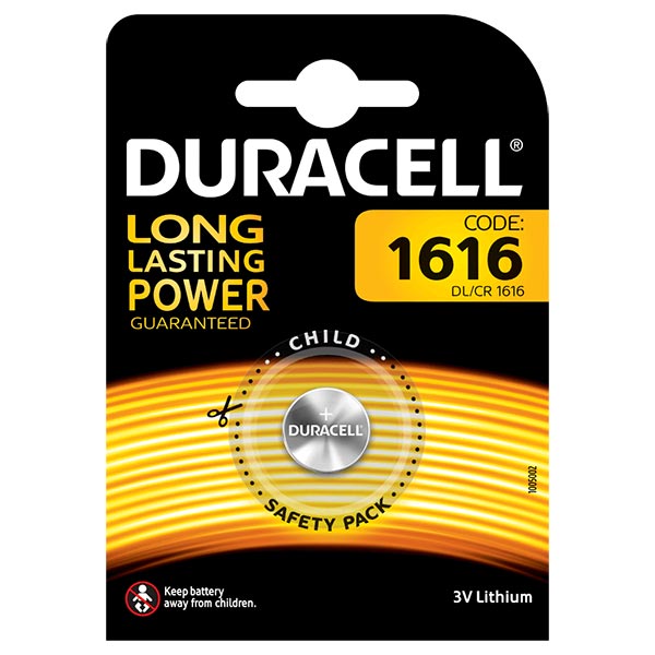 BLISTER 1 PILA CR 1616 DURACELL LITIO (SCATOLA 10 BLISTER)