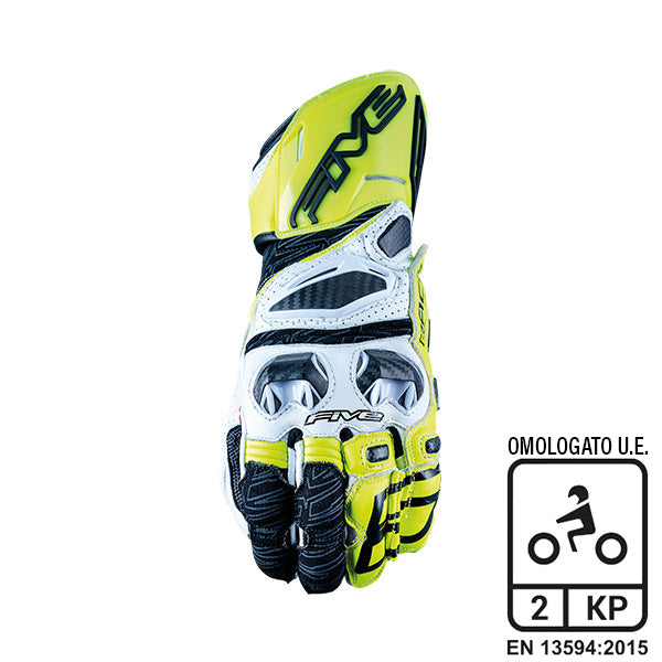 GUANTI FIVE RFX RACE WHITE/FLUO YELLOW (XXXL)