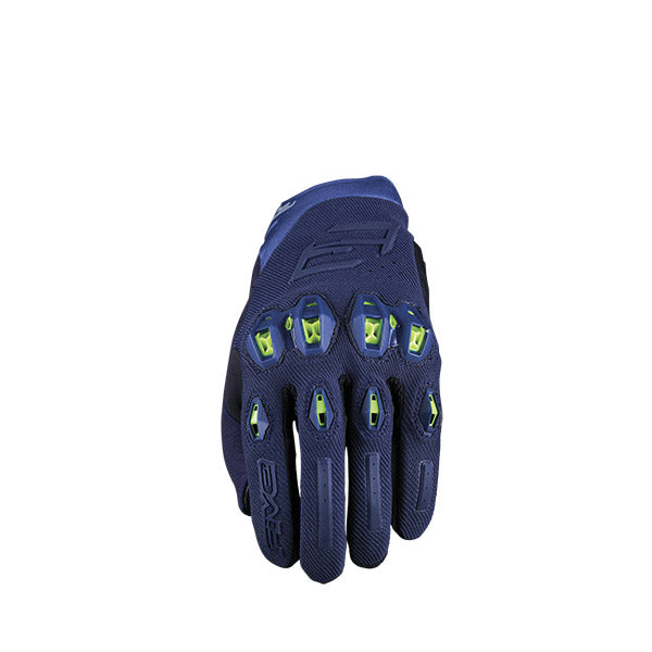GUANTI FIVE STUNT EVO2 NIGHT BLUE/FLUO YELLOW (M)
