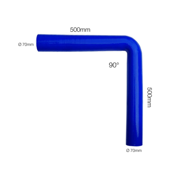 Curva blu 90°Manitor id.70mm l.500mm