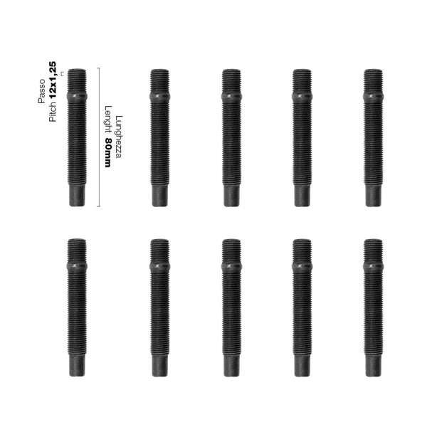 10 colonnette ruota 12x1.25 l.80mm