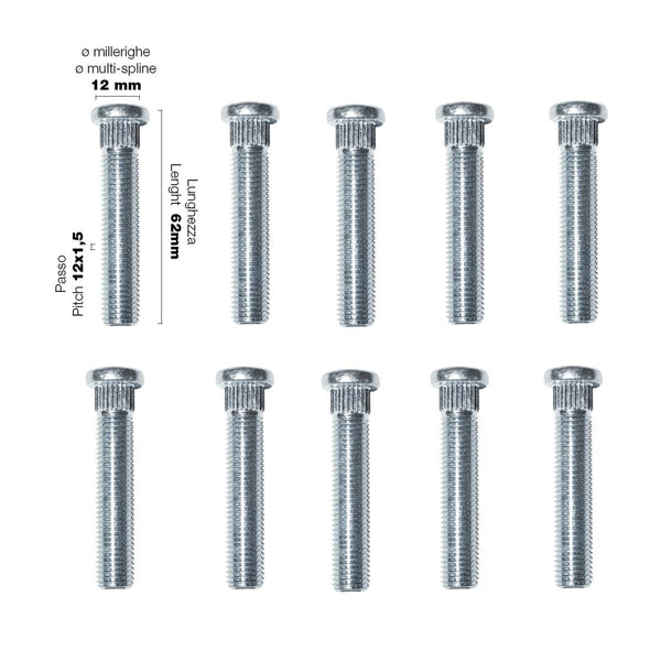 10 colonnette a piantaggio 12X1.5 l.67mm