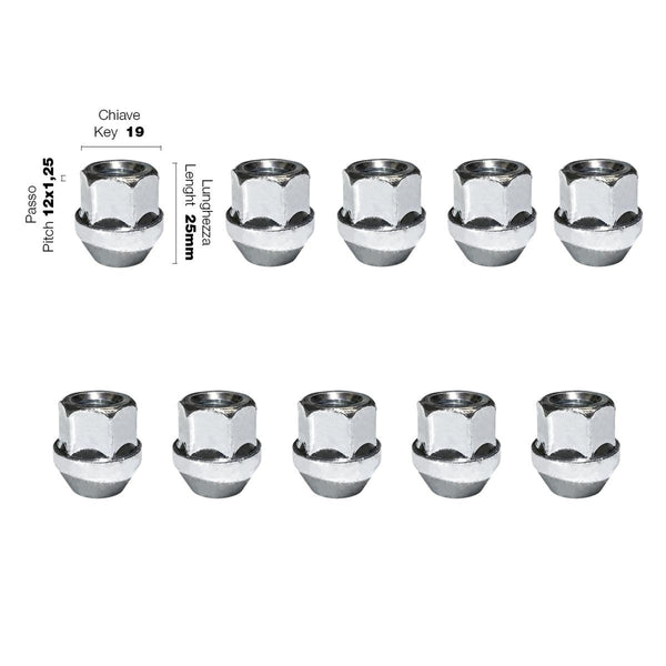 10 dadi ch.19 12x1.25 l.25mm
