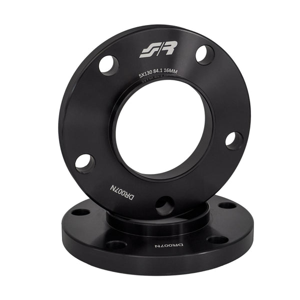 2 distanziali alluminio nero 16mm 5x130 centraggio 84,1